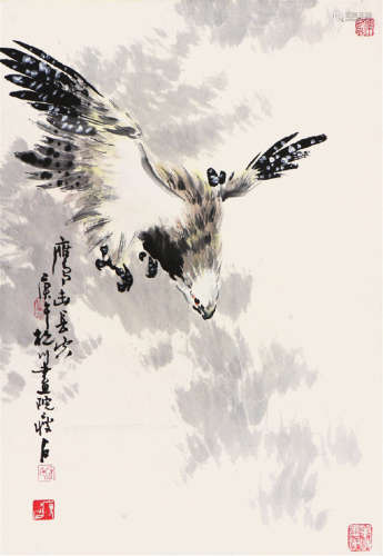 尹瘦石(1919-1998)鹰击长空