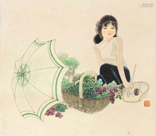 朱理存(b.1940)葡萄少女