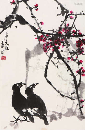 卢光照(1914-2001)红梅双栖