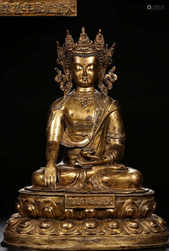 A GILT BRONZE GAUTAMA BUDDHA