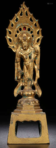 A GILT BRONZE BUDDHA