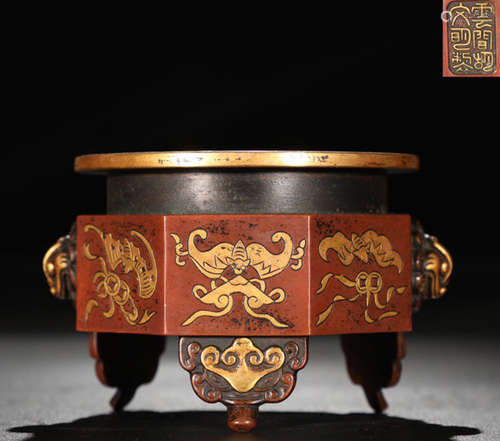 A GILT BRONZE CAST CENSER