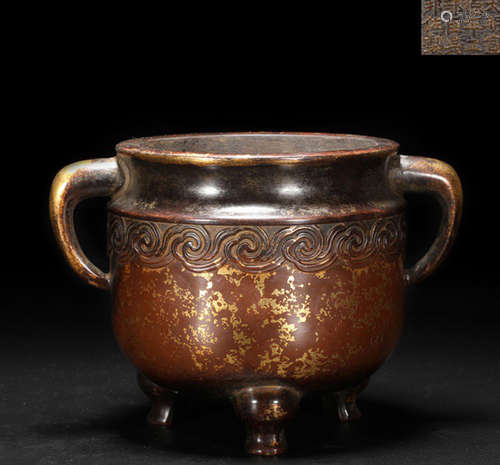 A GILT BRONZE CAST CENSER