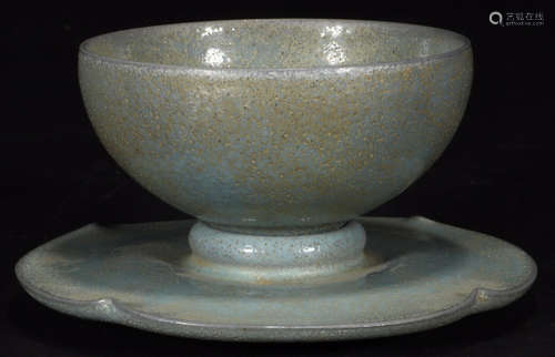 PAIR OF RUYAO GLAZE CUP&SAUCER