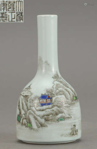 AN INK GLAZE LANDSCAPE PATTERN VASE