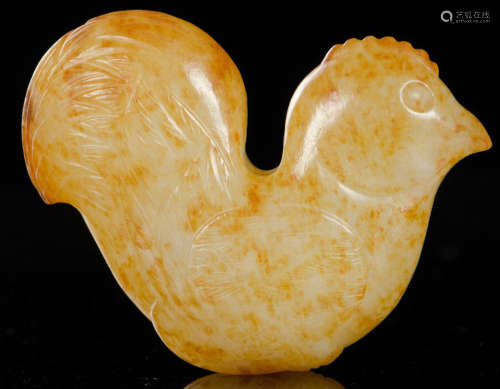 A HETIAN JADE CARVED COCK SHAPED PENDANT