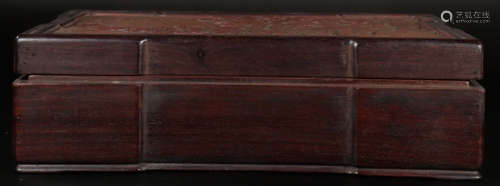 A ZITAN WOOD&BAMBOO BOX WITH FIGURE PATTERN