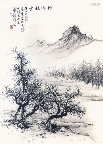 黎雄才  祁連積雪圖