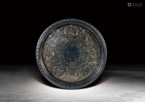 19世紀  巴洛克鍍銀水果盤
