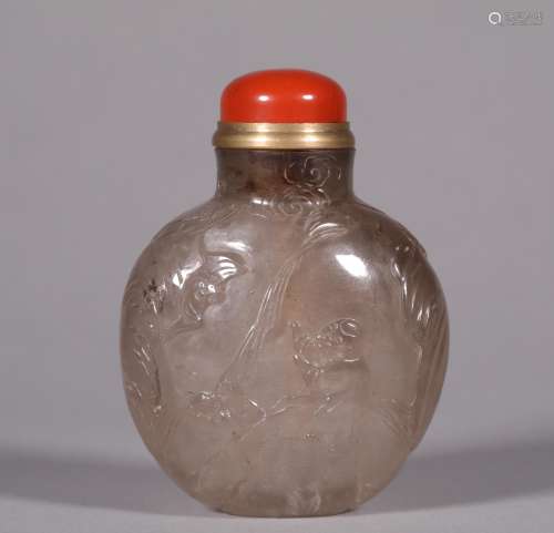A CHINESE VINTAGE CRYSTAL SNUFF BOTTLE
