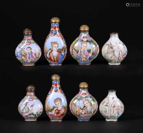 A SET OF CHINESE ENAMEL SNUFF BOTTLES