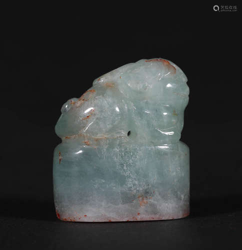 A CHINESE VINTAGE TOURMALINE SEAL