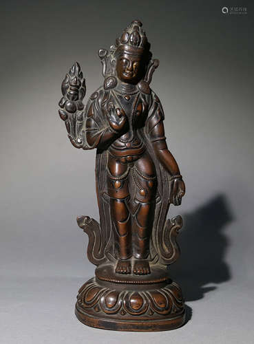 AN VINTAGE GILT BRONZE BUDDHA STATUE