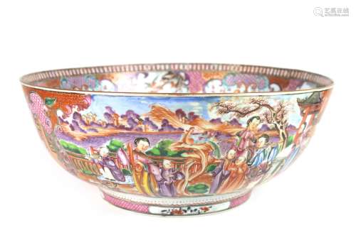 18TH C. CHINESE EXPORT PORCELAIN PUNCH BOWL