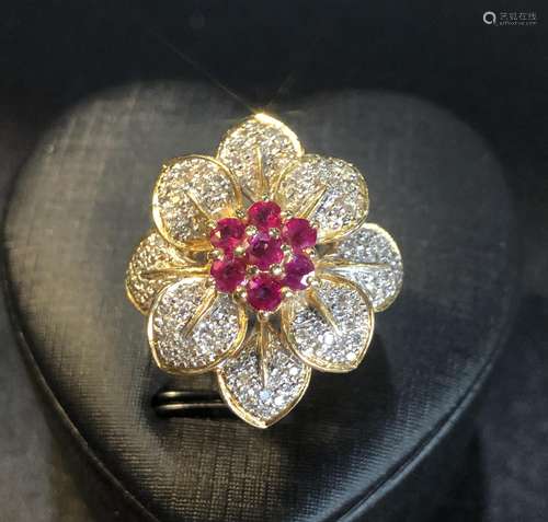 18K GOLD RUBY RING