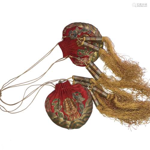 ASIAN SILK PRAYER BEAD PURSE