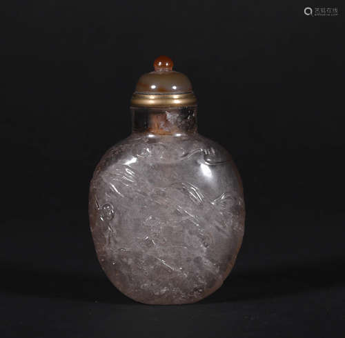 A CHINESE VINTAGE CRYSTAL SNUFF BOTTLE