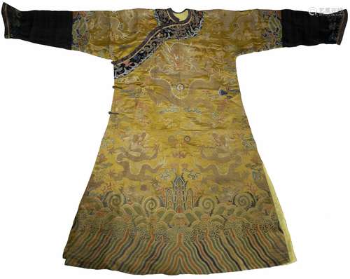 IMPERIAL YELLOW EMBROIDERED SILK 