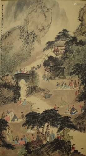 CHINESE WALL SCROLL LANDSCAPE PAINTING