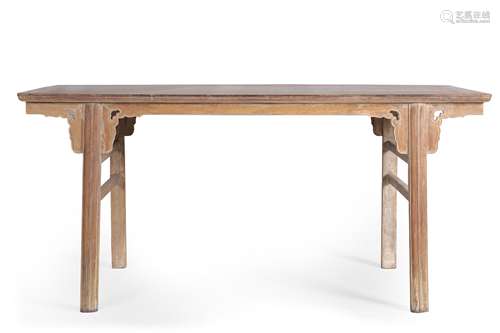 CHINESE HUANGHUALI WOOD RECESSED LEG TABLE