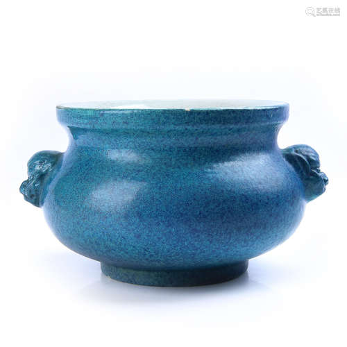 ROBBINS EGG BLUE GLAZED PORCELAIN CENSER