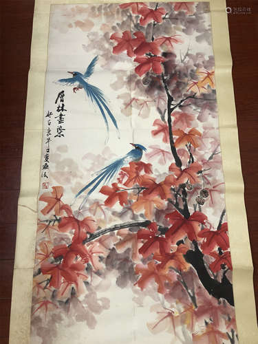 娄师白 花鸟 镜片