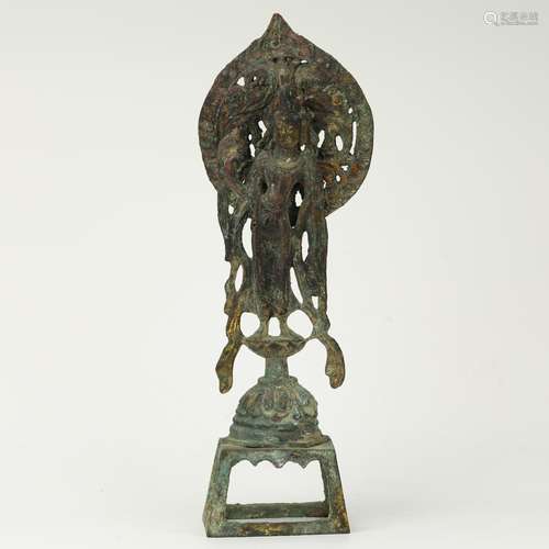 GILT BRONZE FIGURE OF GUANYIN