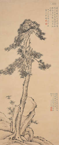Emperor Qianlong (1735-1796)   Pine Tree and Rock