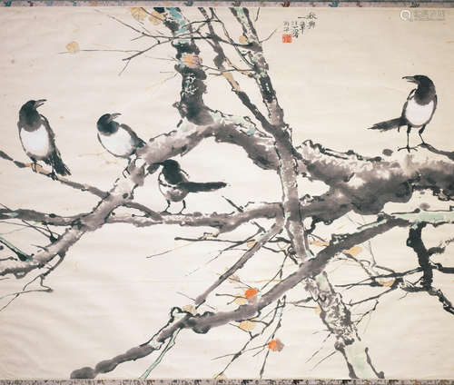 Xu Beihong (1895-1953)   Magpies on Autumn Branches