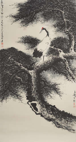 Li Xiongcai (1910-2001); Wang Xuetao (1903-1982)  Pine Tree and Crane