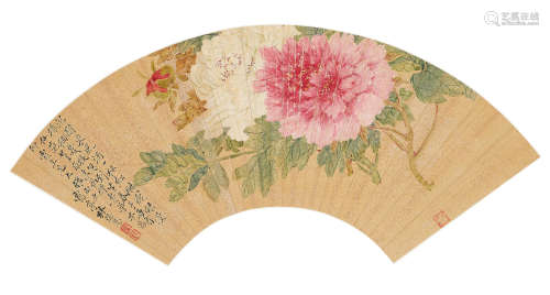 Lin Rui'en (18 Century)  Peonies in the style of Yun Shouping (1633-1690)