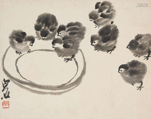 Qi Baishi (1864-1957)  Eight Chicks