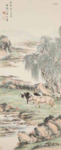 Pu Jin (1893-1966)  Two Horses