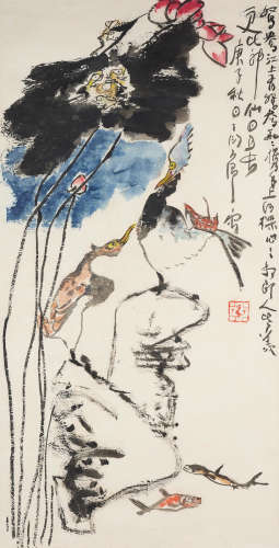 Ding Yanyong (1902-1978)   Lotus and Mandarin Duck