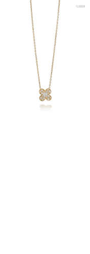 A Diamond 'Trefle' Pendant Necklace, by Van Cleef & Arpels