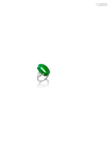 A Jadeite and Diamond Ring