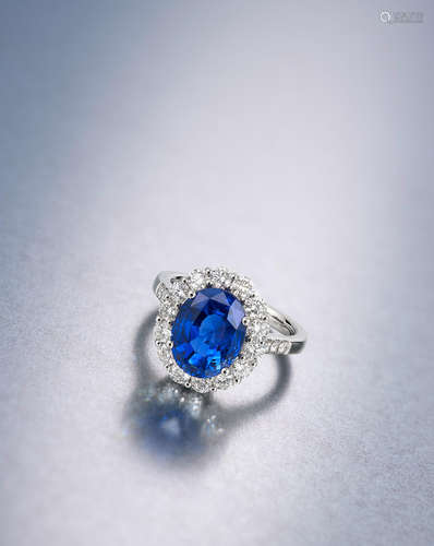 A Sapphire and Diamond Ring