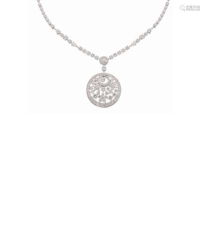 A Diamond 'Flower Motif Circular' Pendant Necklace, by Graff