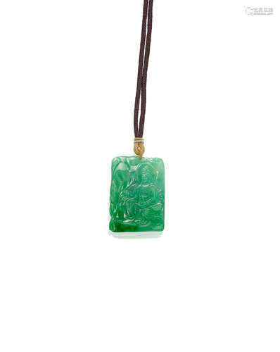 A Jadeite 'Guanyin' Pendant