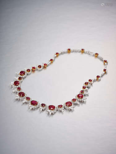 An Important Ruby and Diamond Necklace