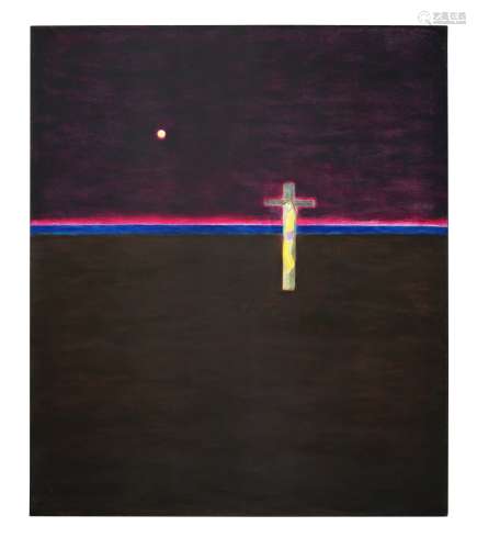 Craigie Aitchison C.B.E., R.S.A, R.A. (British, 1926-2009) Crucifixion II 172.8 x 144.8 cm. (68 x...