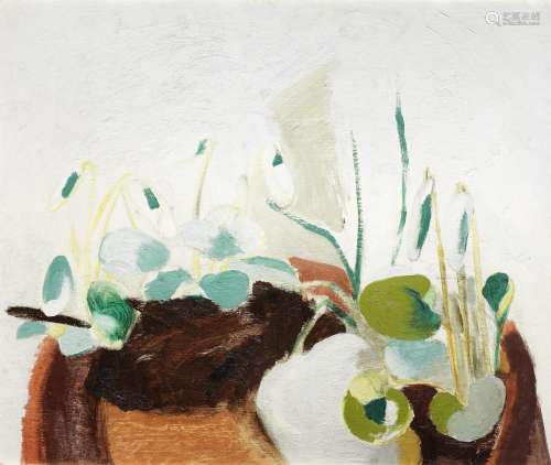 Winifred Nicholson (British, 1893-1981) White Violets 45.7 x 54.7 cm. (18 x 21 1/2 in.)