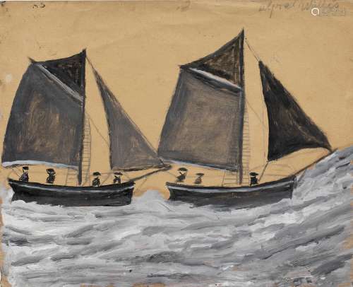 Alfred Wallis (British, 1855-1942) Fishing boats 24.3 x 30 cm. (9 1/2 x 11 7/8 in.)