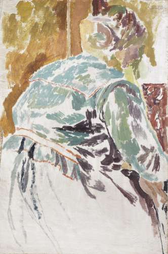 Duncan Grant (British, 1885-1978) Study of Vanessa Bell Painting 61.3 x 41 cm. (24 1/8 x 16 1/8 i...
