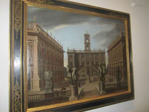 Pietro Francesco Garoli (Turin 1638-1716 Rome) A view of the Piazza del Campidoglio, Rome with th...
