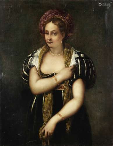 Studio of Tiziano Vecellio, called Titian (Pieve-di-Cadore 1485-1576 Venice) Portrait of a lady, ...