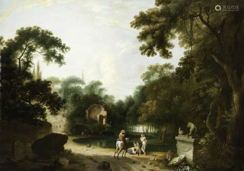 Richard Wilson (Penegoes 1713-1782 Colomendy, Clwyd), and Studio A classical wooded landscape wit...