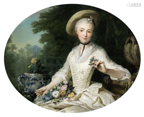 Studio of François Hubert Drouais (Paris 1727-1775) Portrait of a lady, three-quarter-length, in ...