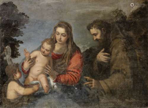 Venetian School, 16th Century The Madonna and Child with Saint Francis and the Infant Saint John ...