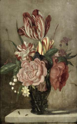 Ambrosius Bosschaert the Younger (Middelburg 1609-1645 Utrecht) Tulips, roses, lily of the valley...